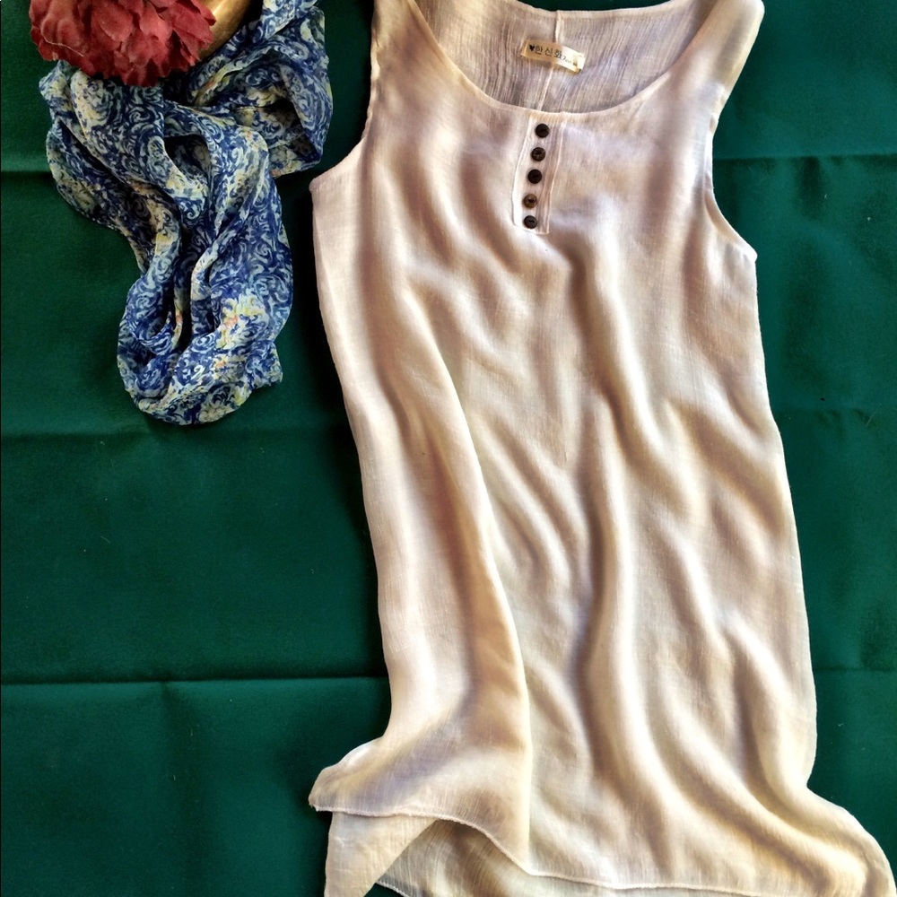 ☘️White Semi-sheer White Tunic/Dress